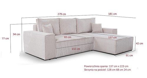 Narożnik MERS L WYMIARY